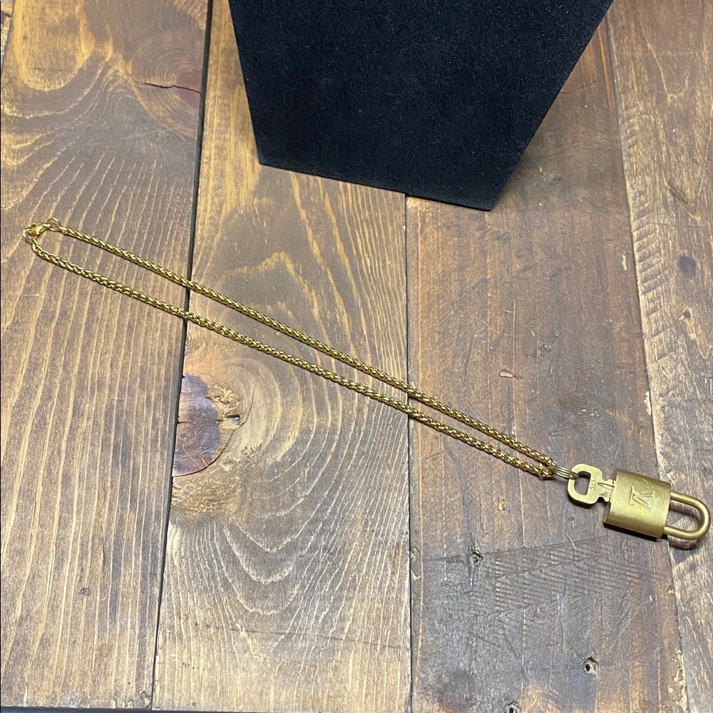 Louis Vuitton #313 Authentic Gold Padlock Pendant Necklace - Picture 6 of 11